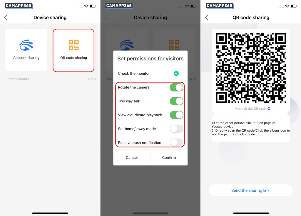 QR code sharing - Share Yoosee Camera