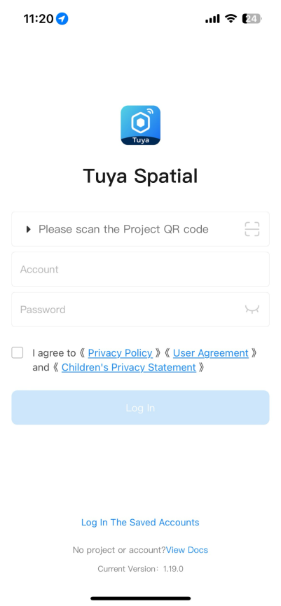 Tuya Spatial App How-To Guides 5 Login to App 401w865h